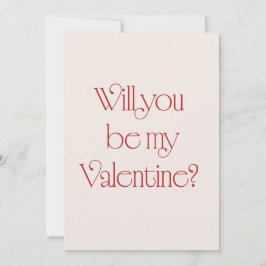 ¿Serás mi San Valentín? Tarjeta minimalista