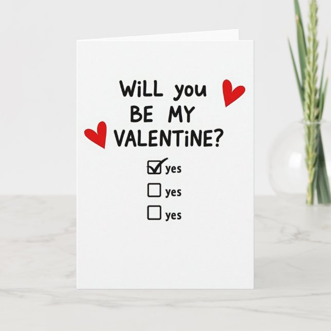 ¿Serás Mi San Valentín Tarjeta Sí (Anverso)