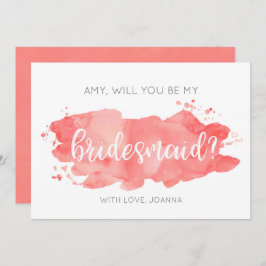 ¿Serás Mi Tarjeta Coral De Color De Agua De La Nov