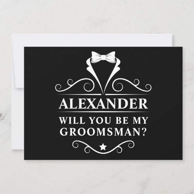 ¿Serás Mi Tarjeta De Canto De Tuxedo Groomsman? (Anverso)