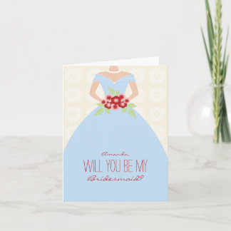 ¿Serás mi tarjeta de dama de honor (azul claro)?