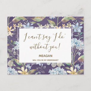 Serás mi tarjeta de dama de honor marina floral