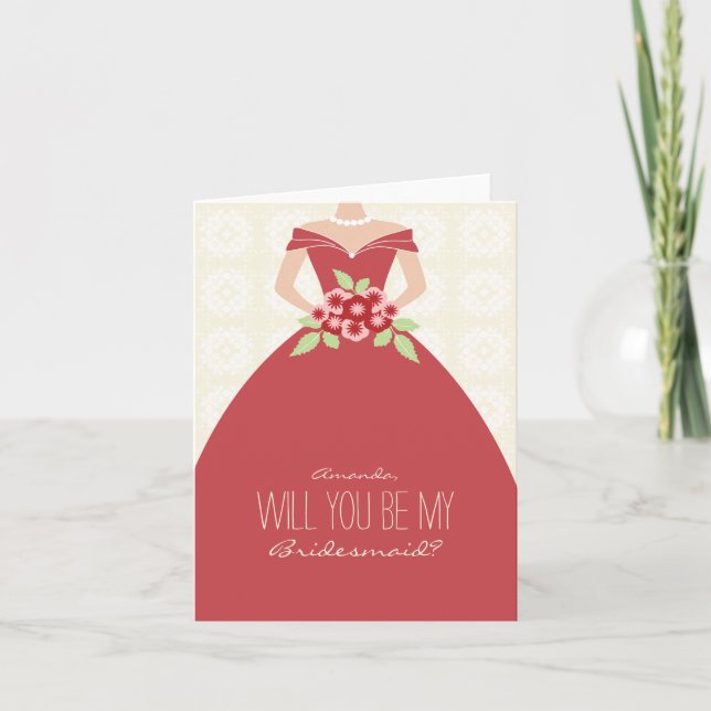 ¿Serás mi tarjeta de dama de honor (marrón)? (Anverso)