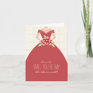¿Serás mi tarjeta de dama de honor (marrón)?