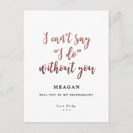 ¿Serás mi tarjeta de dama de honor oro rosa