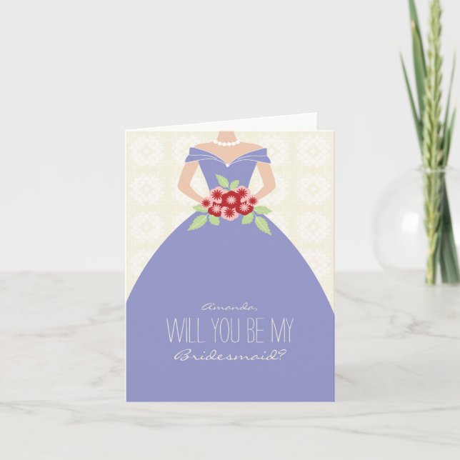 ¿Serás mi tarjeta de dama de honor (periwinkle) (Anverso)