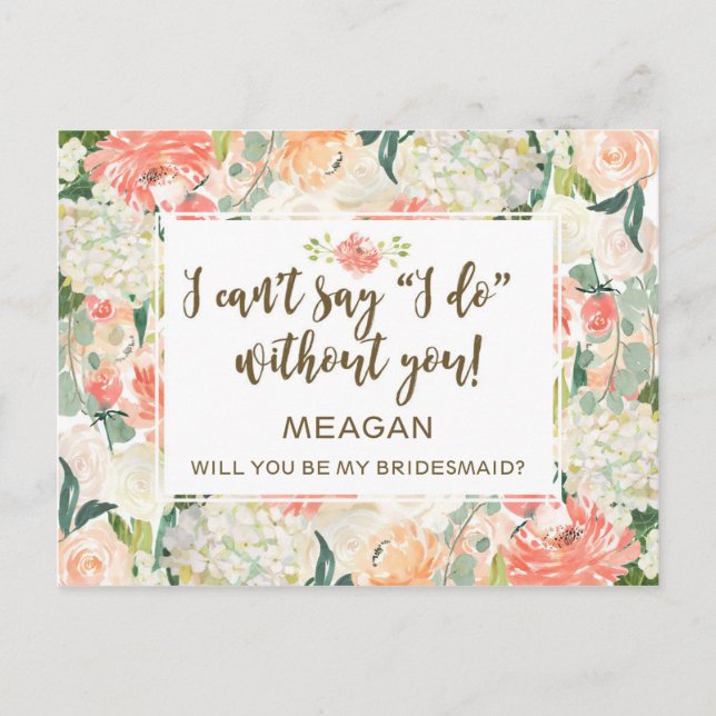 Serás mi tarjeta de dama de honor personalizada (Anverso)