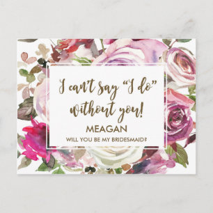 Serás mi tarjeta de dama de honor personalizada