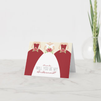 ¿Serás mi tarjeta de dama de honor (roja)?