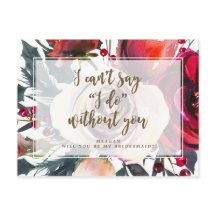 Serás mi tarjeta de dama de honor rojo invierno