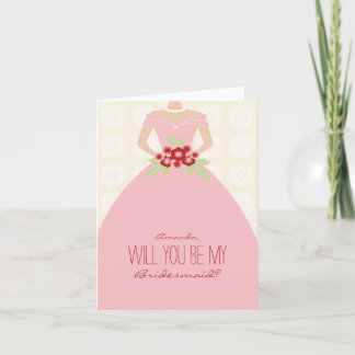 ¿Serás mi tarjeta de dama de honor (rosa claro)?