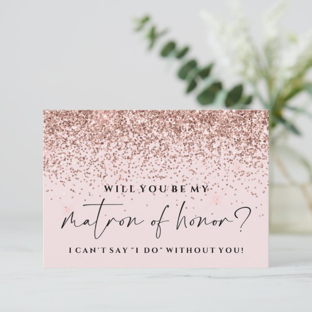 ¿Serás mi tarjeta de dama de honor - Rosa Purpurin (Anverso de pie)