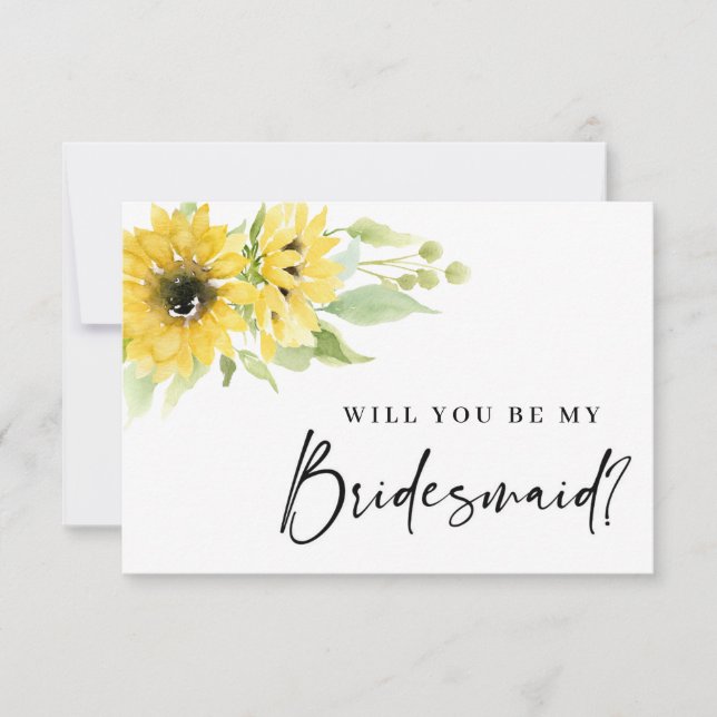 ¿Serás mi tarjeta de girasol para la dama de honor (Anverso)