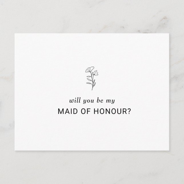 ¿Serás mi tarjeta de invitación de dama de honor? (Anverso)