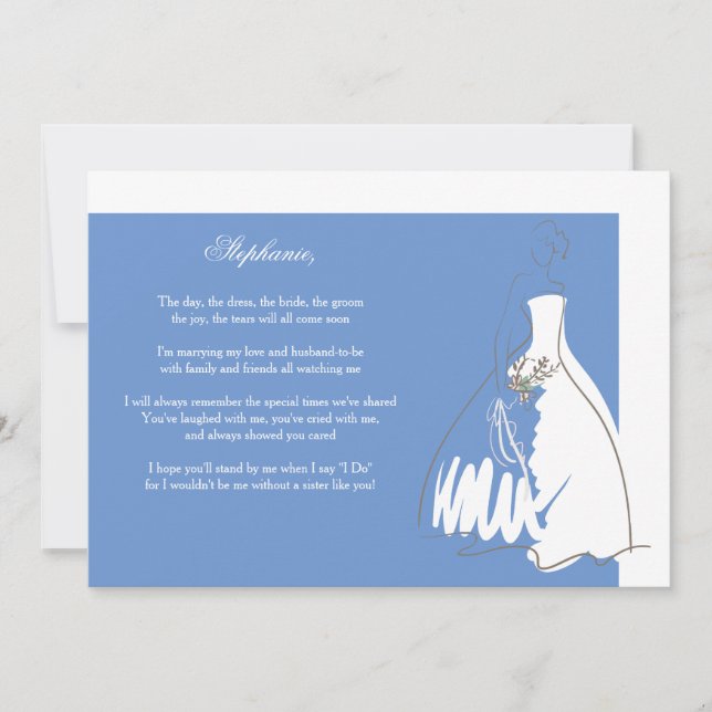 ¿Serás mi tarjeta de novia azul/blanco? (Anverso)