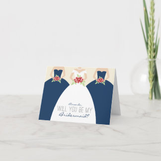 ¿Serás mi tarjeta de novia (azul marino)?