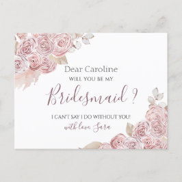 ¿Serás Mi Tarjeta De Novia Bohemia Floral Rosa