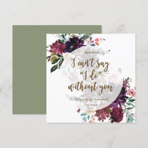 ¿Serás mi tarjeta de novia boho plum floral?