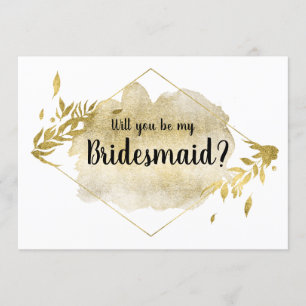 ¿Serás Mi Tarjeta De Novia Efecto Foliage De Oro