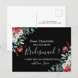 ¿Serás Mi Tarjeta De Novia Rosas Bohemios Negros?