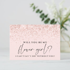 ¿Serás mi tarjeta de novia Rubor Purpurina rosa?