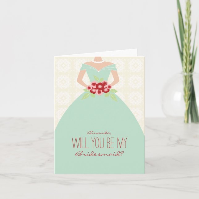 ¿Serás mi tarjeta de novia (verde menta)? (Anverso)