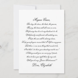 ¿Serás Mi Tarjeta De Poema De Escritura De Crianza