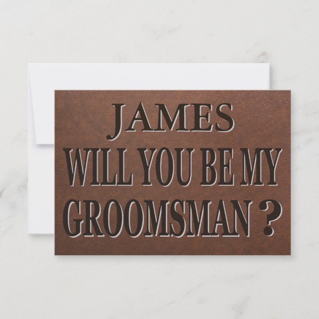 ¿Serás Mi Tarjeta De Propuesta De Groomsman? (Anverso)