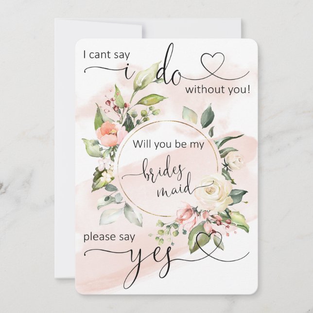 ¿Serás mi tarjeta de propuesta para la dama de hon (Anverso)