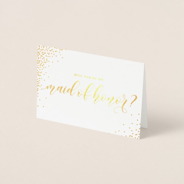 ¿Serás mi tarjeta de Relieve metalizado dorado de  (Anverso)