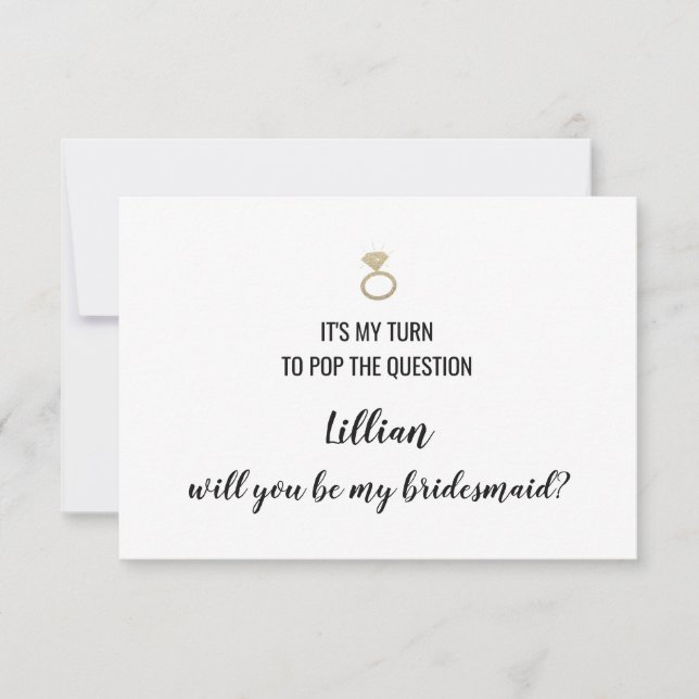 ¿Serás Mi Tarjeta Para La Novia? Haz La Pregunta (Anverso)