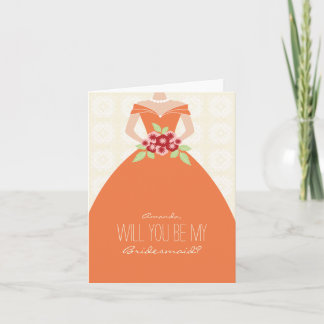 ¿Serás Mi Tarjeta Para La Novia (naranja)?