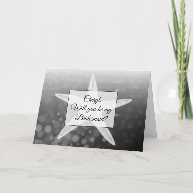 ¿Serás mi tarjeta personalizada de dama de honor? (Anverso)