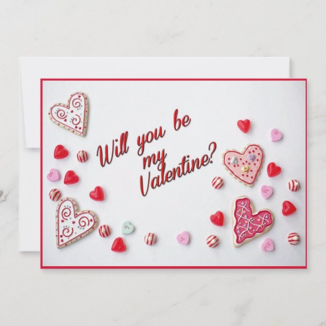 ¿Serás Mi Tarjeta Plana De San Valentín (Anverso)