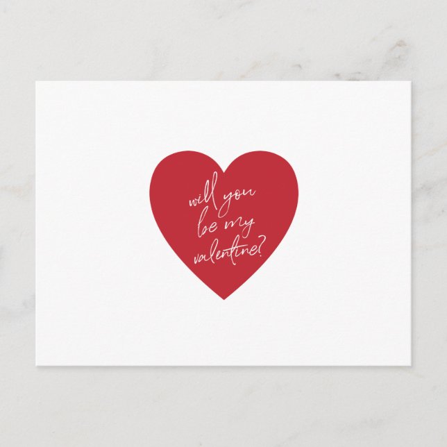 "¿Serás mi tarjeta postal de San Valentín?" (Anverso)