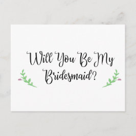 ¿Serás mi tarjeta postal para la dama de honor?