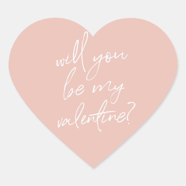 '¿Serás mi Valentín?' pegatinas de corazón rosado (Anverso)