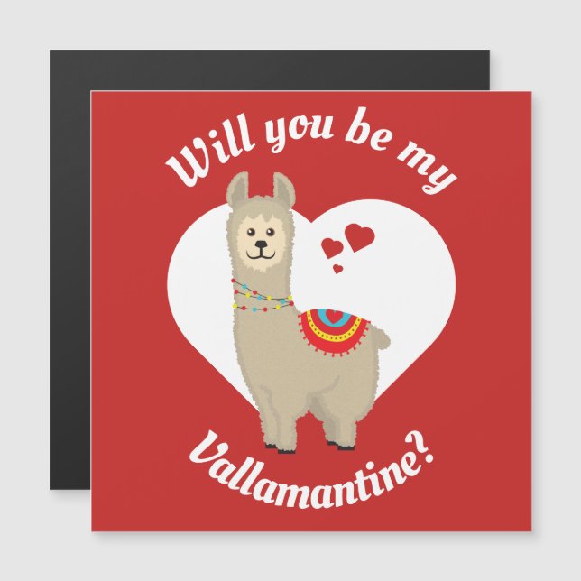 ¿Serás mi Vallamantino? Llama Valentine (Anverso/Reverso)