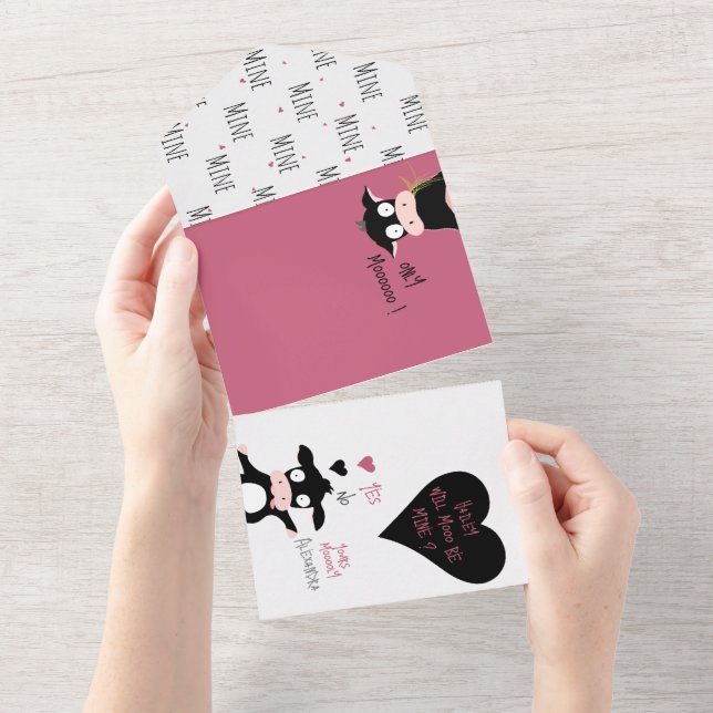 ¿Serás Mía Mooo? Tarjeta de Amor y San Valentín de (desgarro)