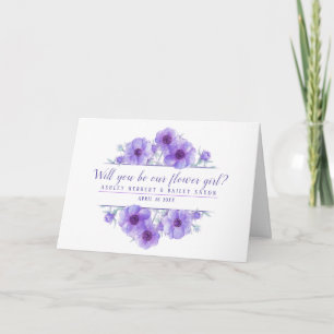 ¿Serás nuestra niña de las flores anemone tarjeta 