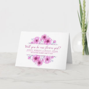 ¿Serás nuestra niña de las flores tarjeta de flore