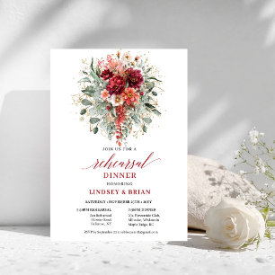 Serena Invitación para Cena de Ensayo Floral Otoña