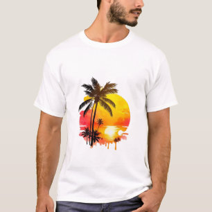 Serenata de atardecer bajo las palmas camiseta rea