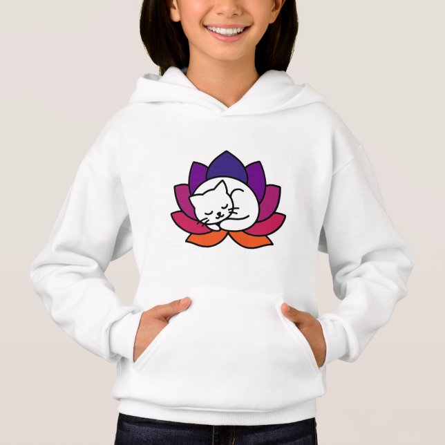Serene Cat Lotus Ilustracion (Anverso)