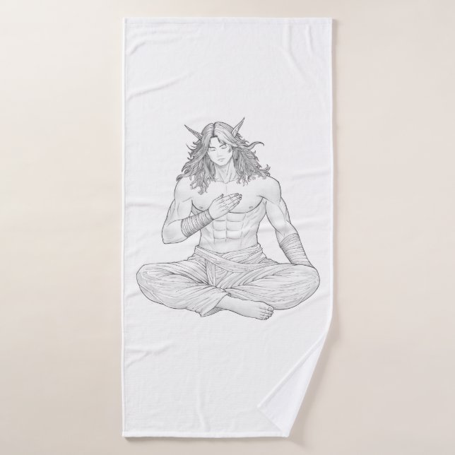 Serene Elf Warrior | Fantasy Anime Character Art (Toalla de baño)