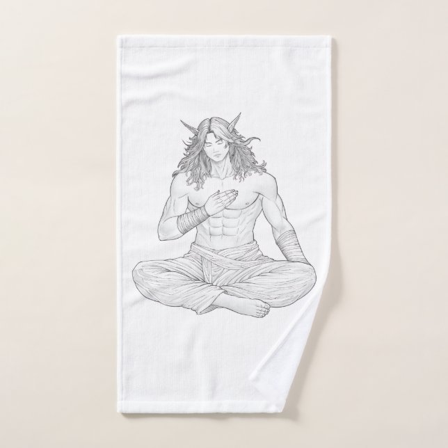 Serene Elf Warrior | Fantasy Anime Character Art (Toalla de mano)