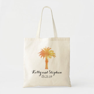 Serene Palm Tree Watercolor | Bolsa de invitado de