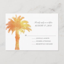 Serene Palm Tree Watercolor | RSVP de boda