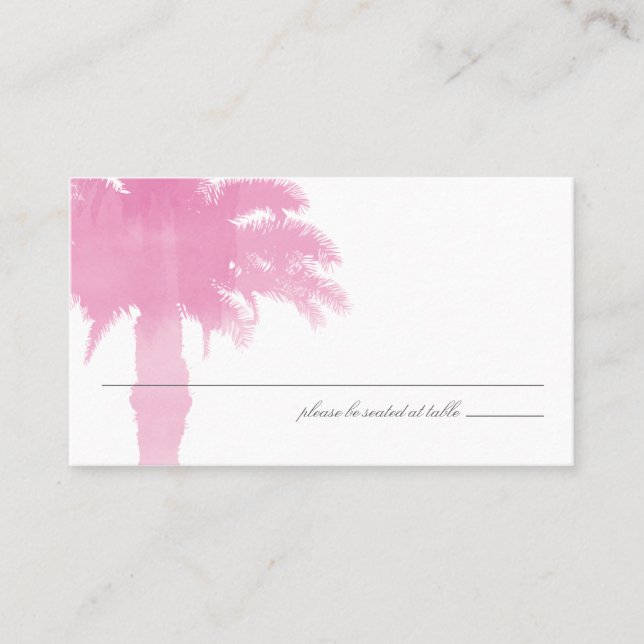 Serene Palm Tree Watercolor | Tarjeta de asiento (Anverso)