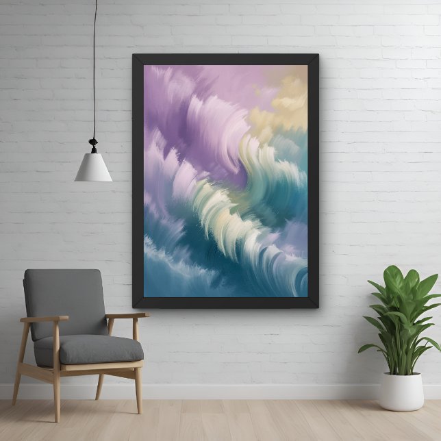 Serene Pastel Abstract Wave Dreamy Wall Art Poster (Subido por el creador)